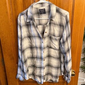 Abercrombie & Fitch Black and White Checkered Shirt